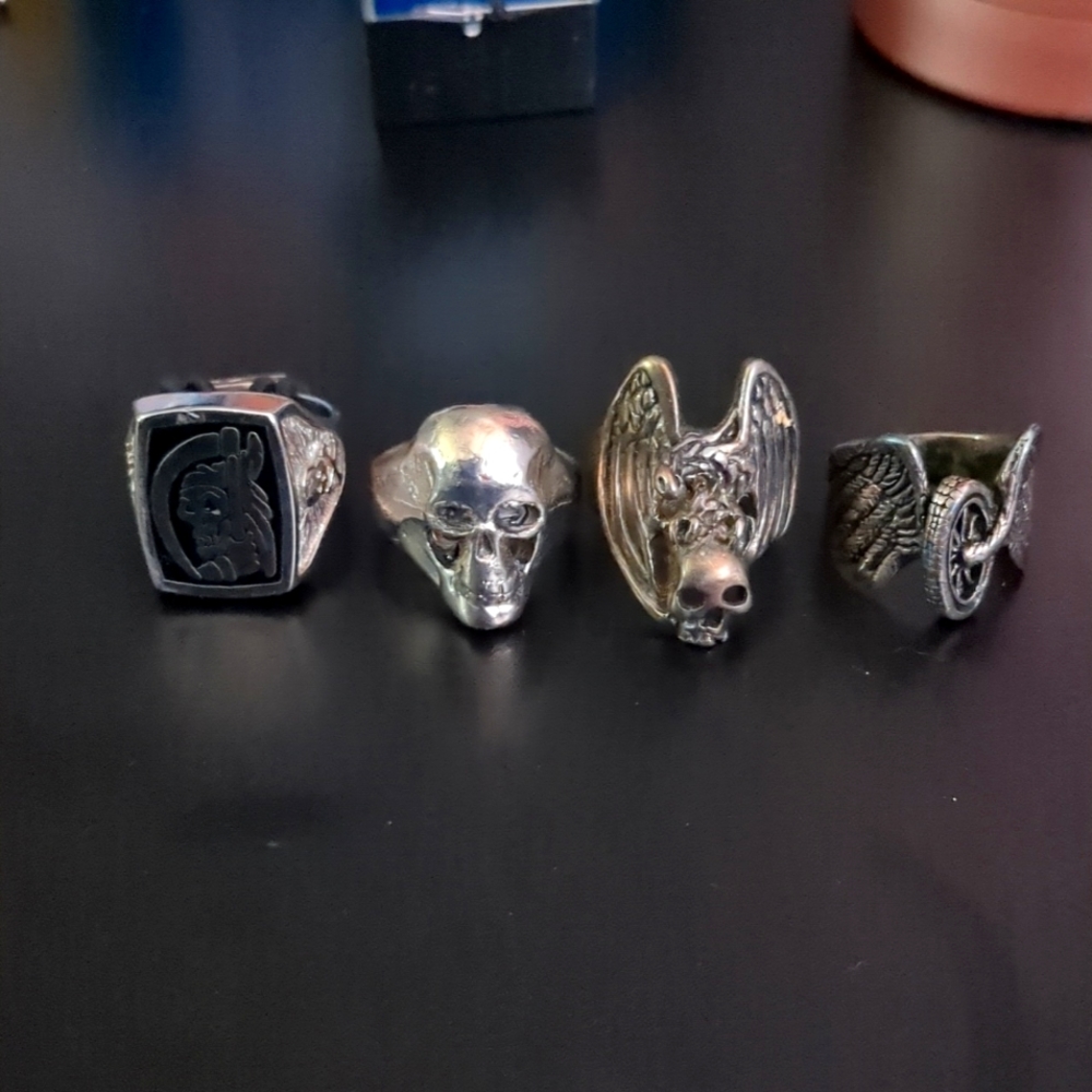 Vintage Biker Ring 4pc Set